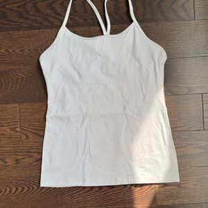lululemon athletica white racer black tank